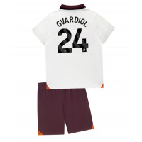 Dres Manchester City Josko Gvardiol #24 Preč pre deti 2023-24 Krátky Rukáv (+ trenírky)